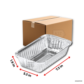 Aluminum - MEDIUM (7.3x5.3x1.9") no lid - 400 PCS