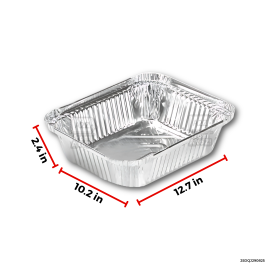 Aluminum - JUMBO  (12.7x10.2x2.4") no lid - 120 PCS