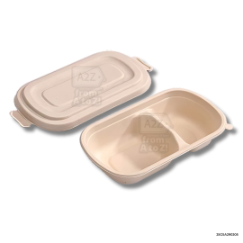 SUGARCANE Take Out w DIVIDER- 850ml - 200 PCS