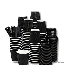 RETAIL - Coffee Cup Wave/Rippled Wall (Short) - 8oz - 10 PCS