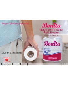 TPSAKURA Bonita Bathroom Tissue Roll Singles | 2 ply 300 sheets x 1