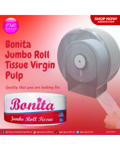 Bonita Jumbo Roll Tissue Virgin Pulp | 2 ply 15gsm 250m Singles x12