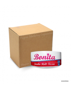 Bonita Jumbo Roll Tissue Virgin Pulp | 2 Ply 15gsm 250m Singles x 12