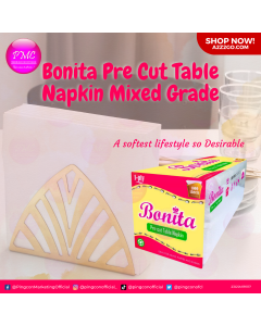 Bonita Pre Cut Table Napkin Mixed Grade | 1 Ply x 1000 Sheets x 1