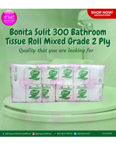 Bonita Sulit 300 Bathroom Tissue Roll Mixed Grade | 2 Ply 150 300 Sheets 100mm x 100mm x 48