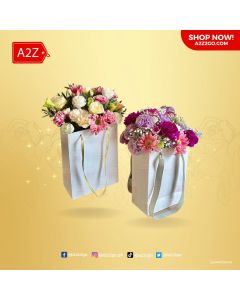 Flowers in White Paper Bag
