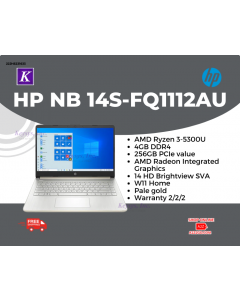 HP 14" Ryzen 3 14S-FQ1112AU