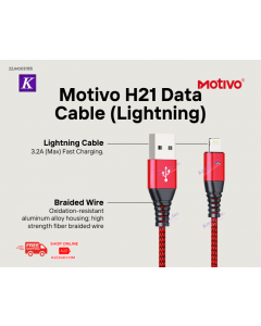Motivo H21 iOS Lightning 120cm Fast Data Charging Cable