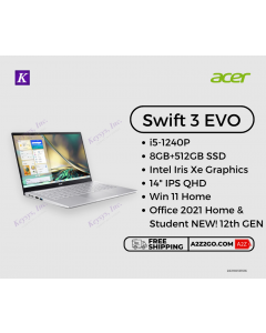 Acer Swift 3 EVO Ci5-1240P / 8GB / 512GB SSD / Intel Iris Xe Graphics / 14" IPS QHD / Win 11 12th Gen