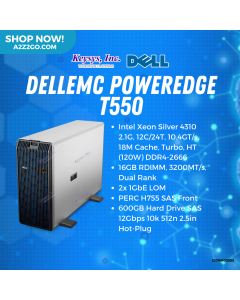 Dell EMC PowerEdge T550 Intel Xeon Silver 4310 2.1G, 12C/24T, 10.4GT/s, 18M Cache, Turbo, HT (120W) DDR4-2666