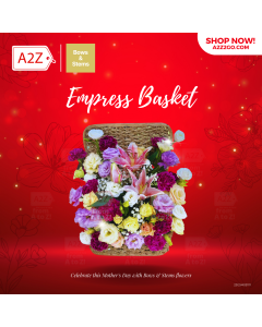 Empress Basket | Flowers in Hand Woven Basket (Type B)