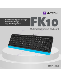 A4Tech Fstyler FK10 Sleek Multimedia Comfort Keyboard