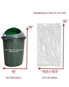 XL, Clear Garbage Bag 30" x 37" x 100