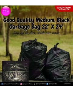 Good Quality Garbage Bag | Medium Black 22" x 24" x 100