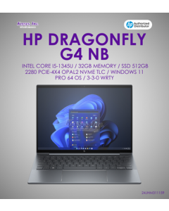 HP Dragonfly G4 NB | Intel Core i5-1345U |32GB Memory |SSD 512GB 2280 PCIe-4x4 OPAL2 NVME TLC |Windows 11 Pro 64 OS 