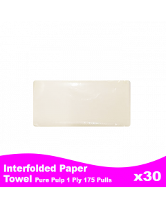 Interfolded Paper Towel Pure Pulp | 1 ply 175 pulls x 30