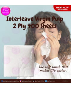 Interleave Virgin Pulp 400 Sheets | 2 Ply 100mm x 200mm x 72