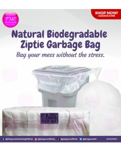 Natural Biodegradable Ziptie Garbage Bag | Medium 22" x 24" x 20 x 50