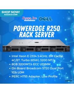 Dell PowerEdge R250 Rack Server 8GB 3200MT/s ECC UDIMM