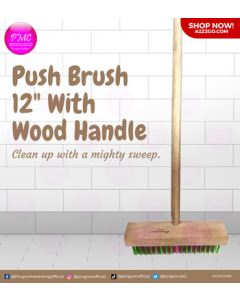 Push Brush with Wood Handle | 12" x 1