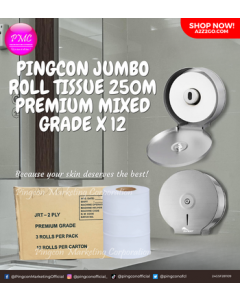 Pingcon Jumbo Roll Tissue 250m Premium Mixed Grade x 12