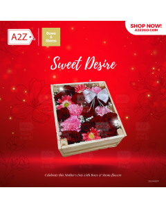 Sweet Desire | Flowers in Small Wooden Crate (Type A)