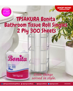 TPSAKURA Bonita Bathroom Tissue Roll Singles | 2 ply 300 sheets x 1 