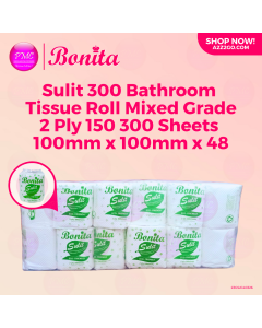 Bonita Sulit 300 Bathroom Tissue Roll Mixed Grade | 2 Ply 150 300 Sheets 100mm x 100mm x 48