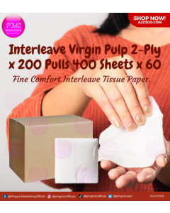 Interleave Virgin Pulp 2-ply x 200 pulls 400 sheets x 60