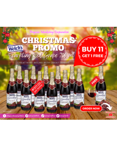 Welch's Sparkling Red Grape Juice Cocktail |  750ml (BUY 11 Get 1 FREE)